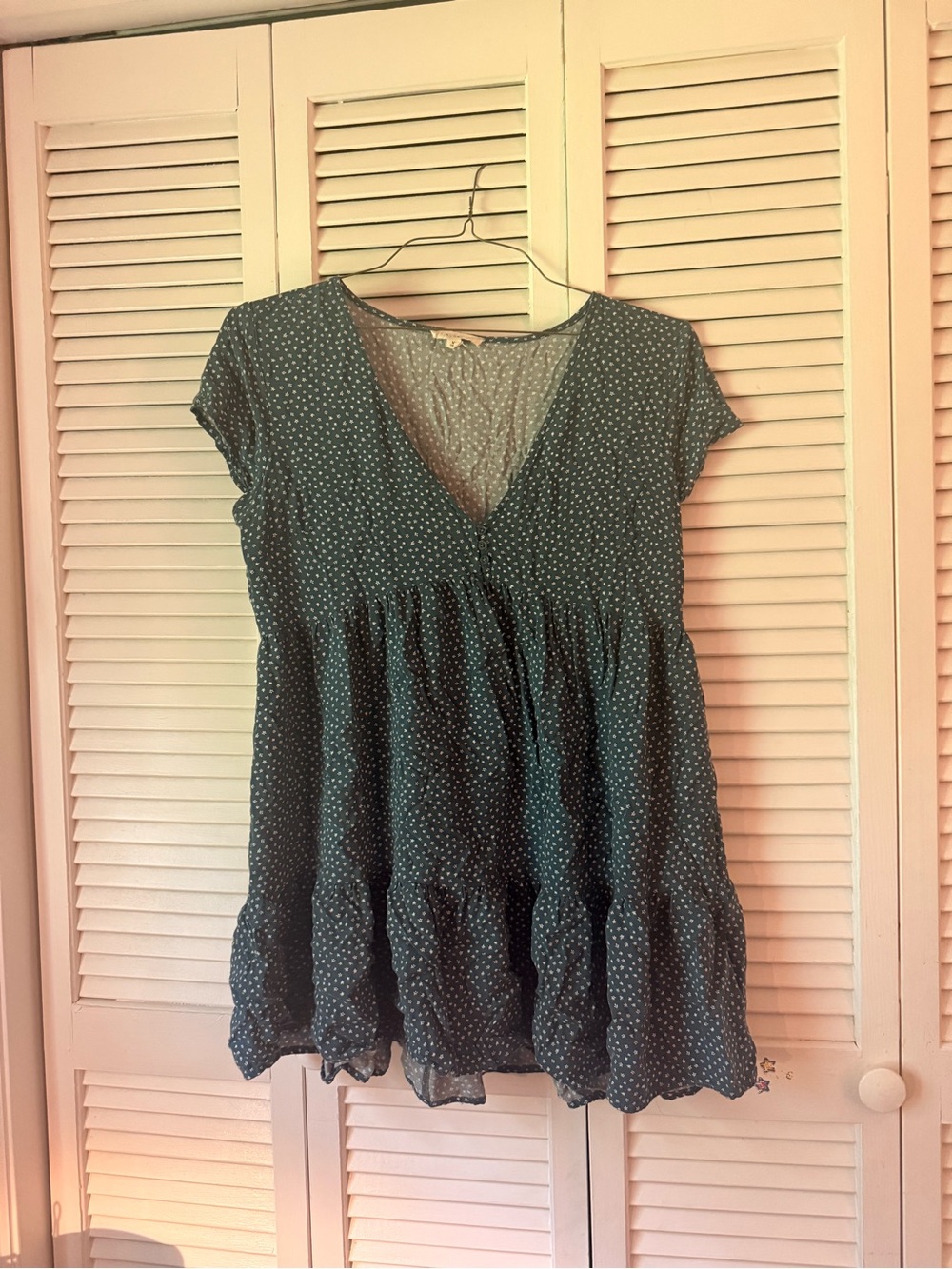 La Hearts Teal Star Print Top